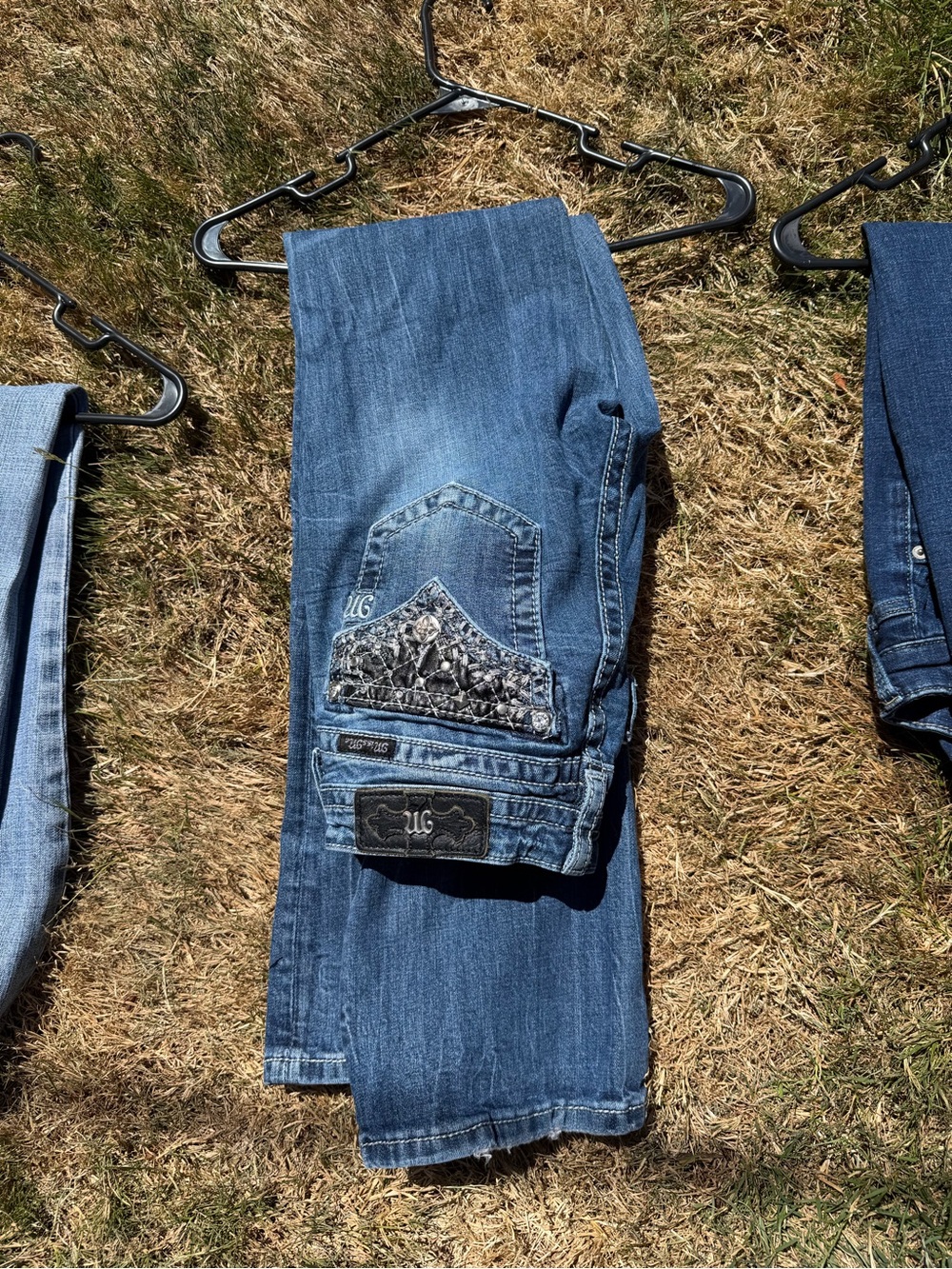 Miss Me Blue Bootcut Jeans with Embellished Back Pocket
